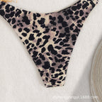 Damen Hochgeschnittener Bikini-Unterteil mit animalischem Muster R&B