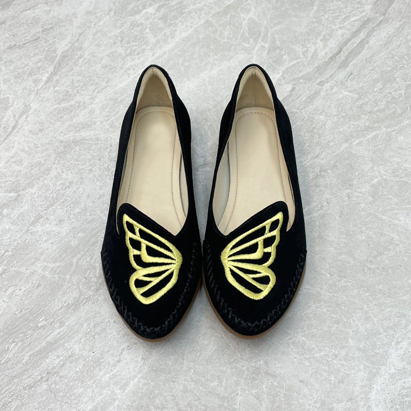 Damen Ballerinas mit filigranem Schmetterlingsdesign