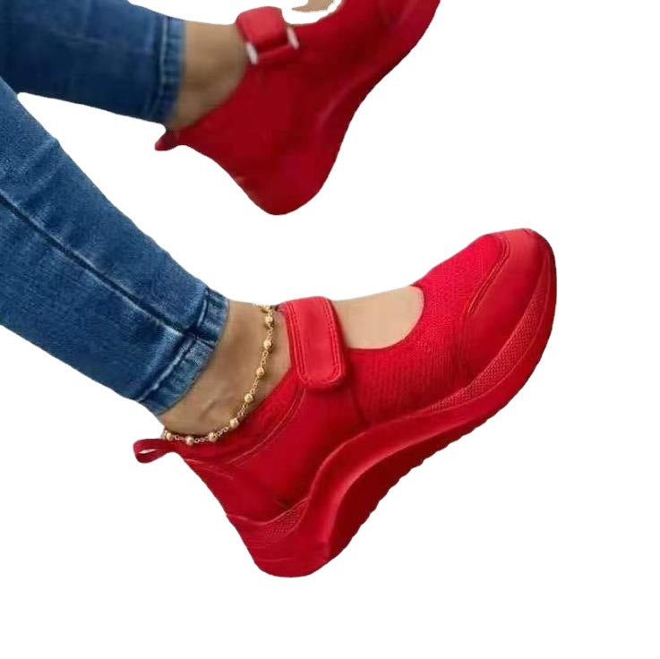 Damen Bequeme Velours-Laufschuhe mit Klettverschluss R&B