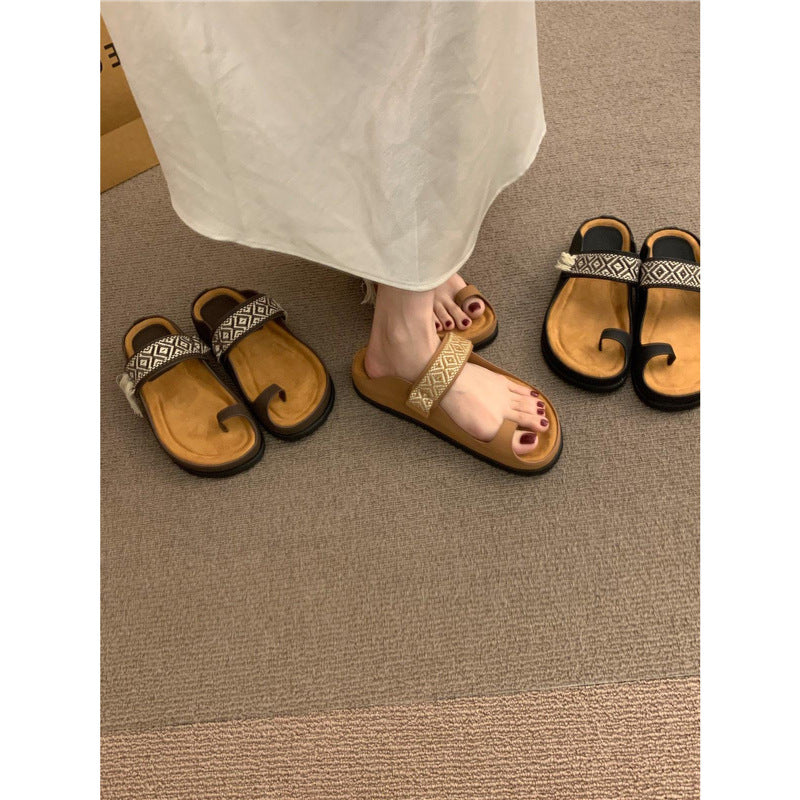Damen Zehentrenner-Sandalen mit elegantem Riemendesign und Fußbett R&B