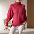 Damen modischer Rollkragenpullover mit lässigem Schnitt und strukturiertem Maschenmuster R&B