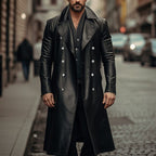 Herren Eleganter langer Trenchcoat aus hochwertigem Material R&B