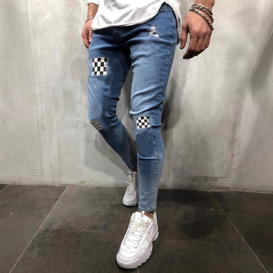 Herren trendige Skinny Jeans mit aufregenden Designelementen R&B