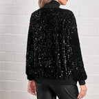Damen Glamouröse Pailletten-Bomberjacke R&B