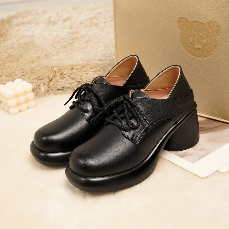 Damen Retro Schnürschuhe mit bequemer Plateausohle R&B