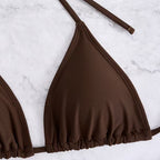 Damen Triangel-Bikini-Set mit verstellbarem Rock R&B