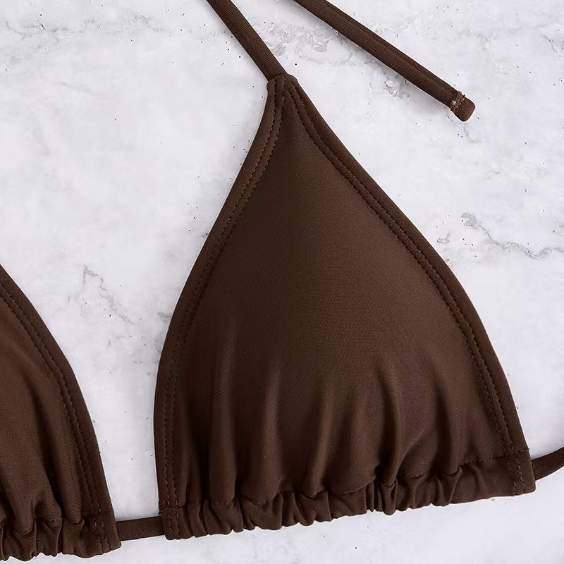 Damen Triangel-Bikini-Set mit verstellbarem Rock R&B