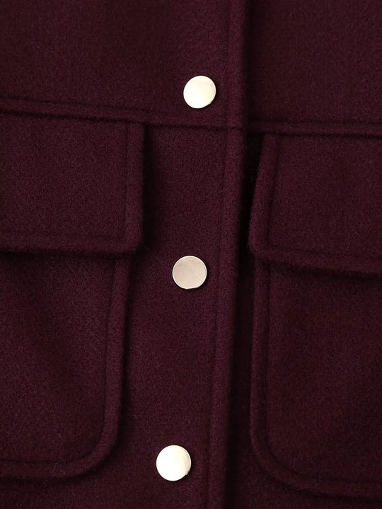 Damen kurze Militärjacke mit Taschen und dekorativen Knöpfen R&B