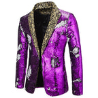 Herren extravagante Pailletten-Blazerjacke R&B