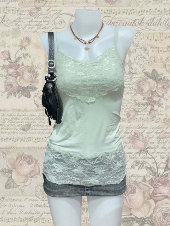 Damen Spitzen-Cami-Top mit fließendem Schnitt R&B