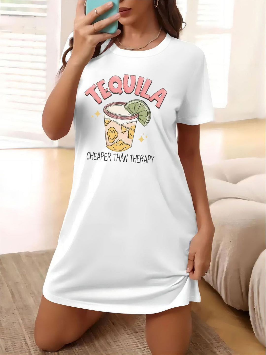 Damen Oversized T-Shirt mit inspirierendem Schriftzug und auffälligem Grafikdesign R&B