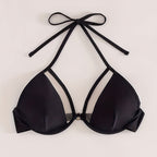 Damen Triangel-Bikini mit transparenten Einsätzen