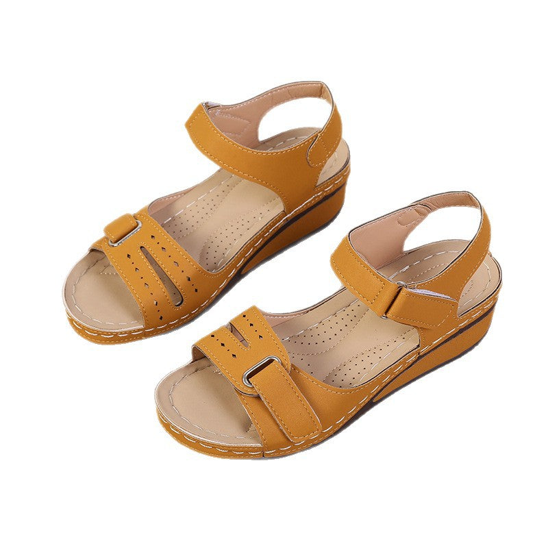 Damen Wedge-Sandalen mit verstellbarem Riemen und atmungsaktiver Sohle R&B