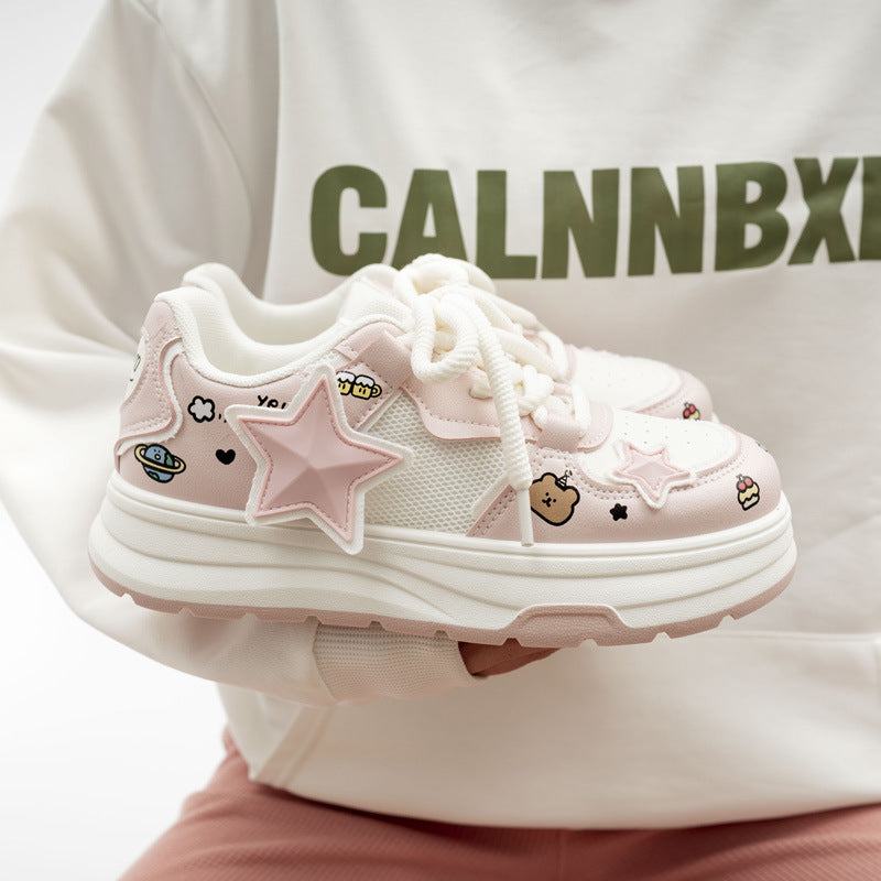 Damen Sneakers mit verspieltem Sternendesign und bequemer Dämpfung