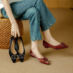 Damen Elegante Ballerinas mit luxuriösem Schmuckdetail