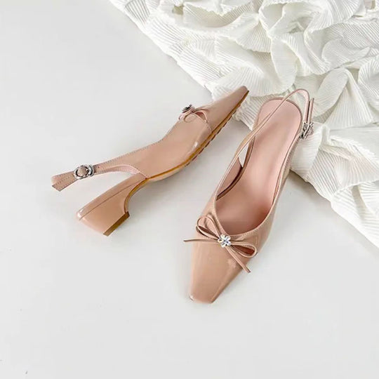 Damen Slingback-Pumps mit elegantem Schleifendetail und geschmackvoller Verzierung R&B