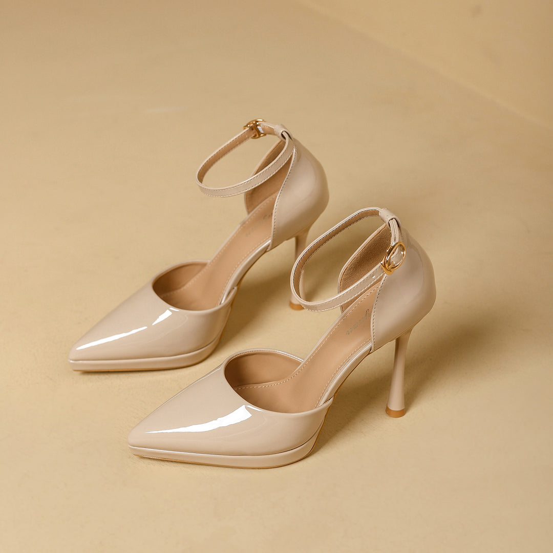 Damen elegante Pumps mit schmalem Riemen und spitz zulaufendem Design R&B