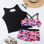 Damen Sport-Badeanzug mit modernem Oberteil und Shorts