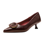 Damen stilvolle spitze Pumps mit dekorativem Schmuckelement