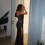 Damen Glamouröses Abendkleid mit asymmetrischem Schnitt und floralem Detail R&B