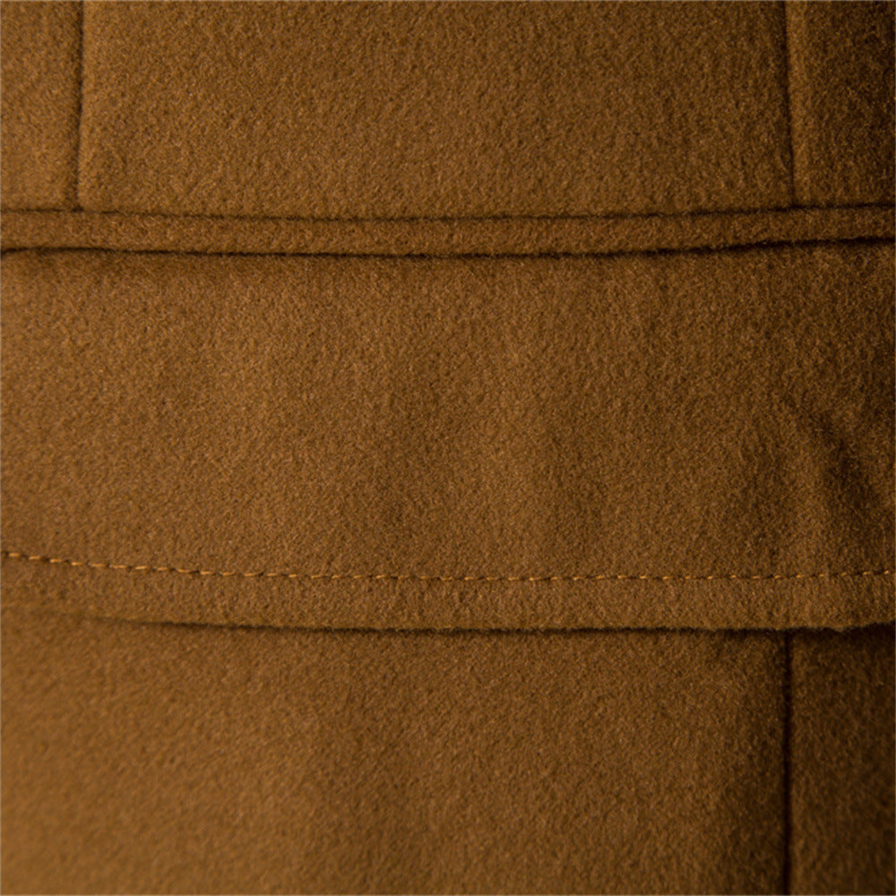 Herren eleganter Wollmantel mit modernem Schnitt und praktischen Taschen