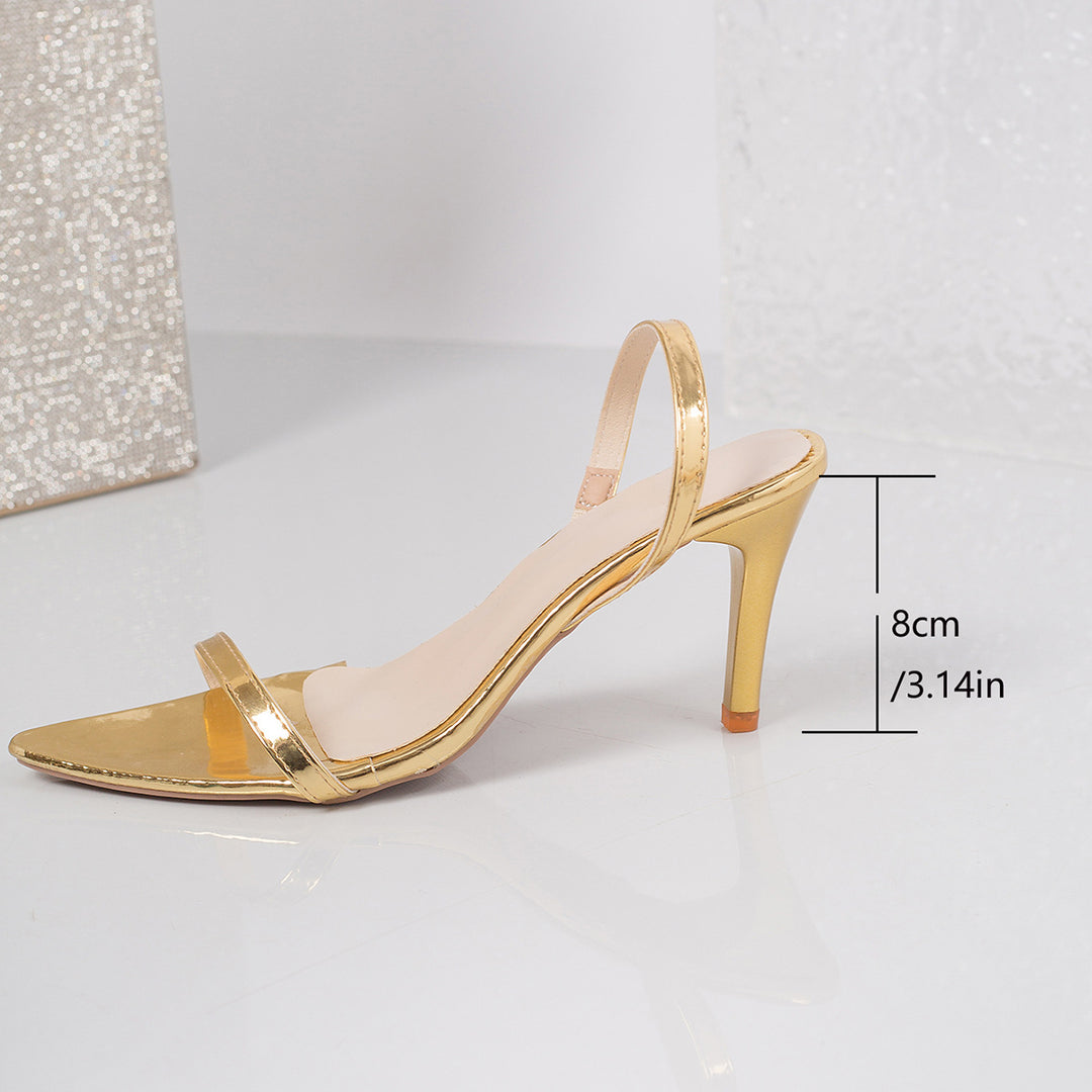Damen Elegante Slingback Sandalen mit transparentem Mittelteil und modischem Absatz R&B