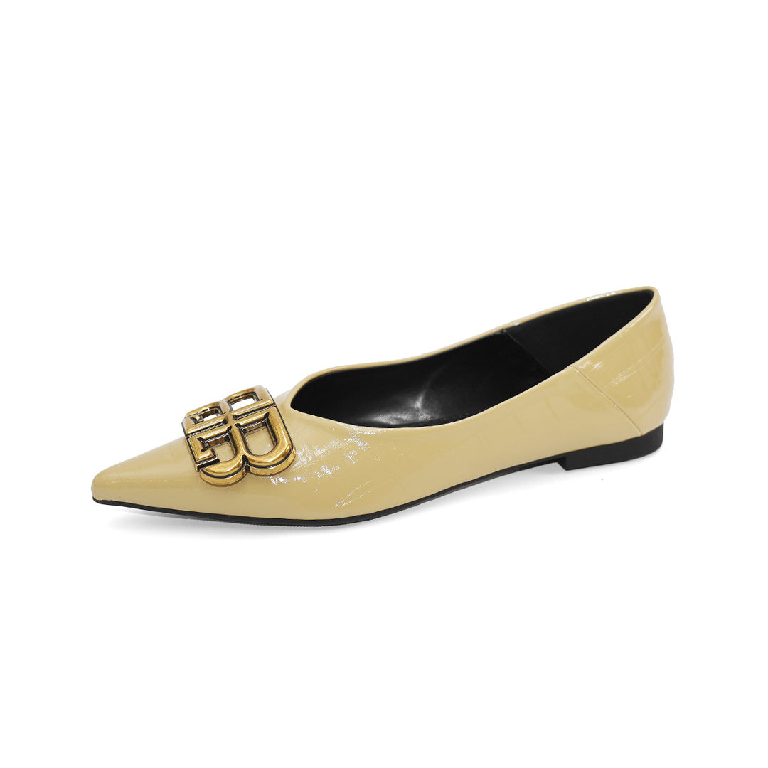 Damen elegante Ballerinas mit luxuriösem Metallakzent R&B