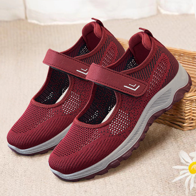 Damen Atmungsaktive Slip-On Sportschuhe mit verstellbarem Klettverschluss R&B