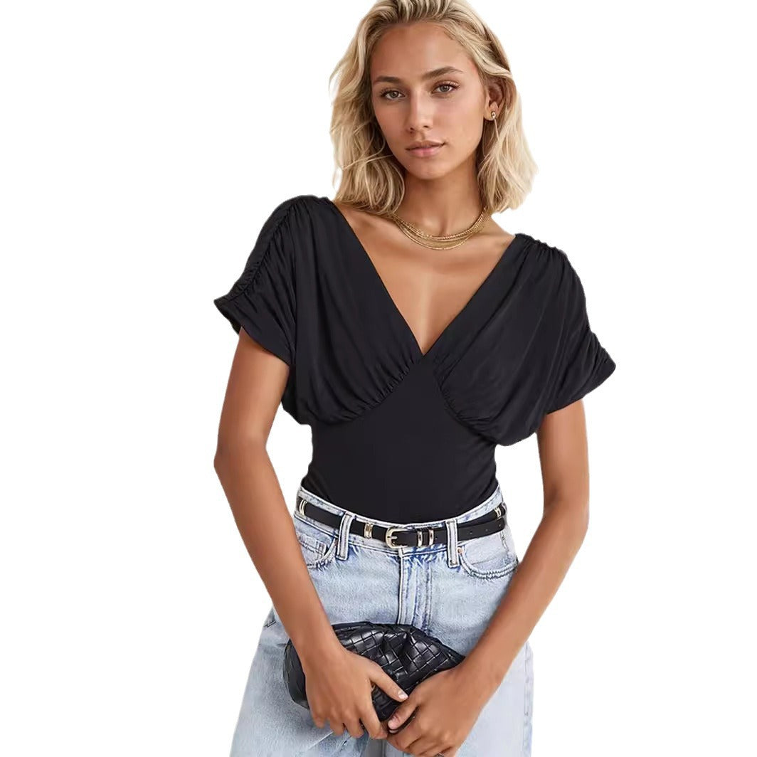 Damen Elegantes Bodysuit mit voluminösen Ärmeln R&B