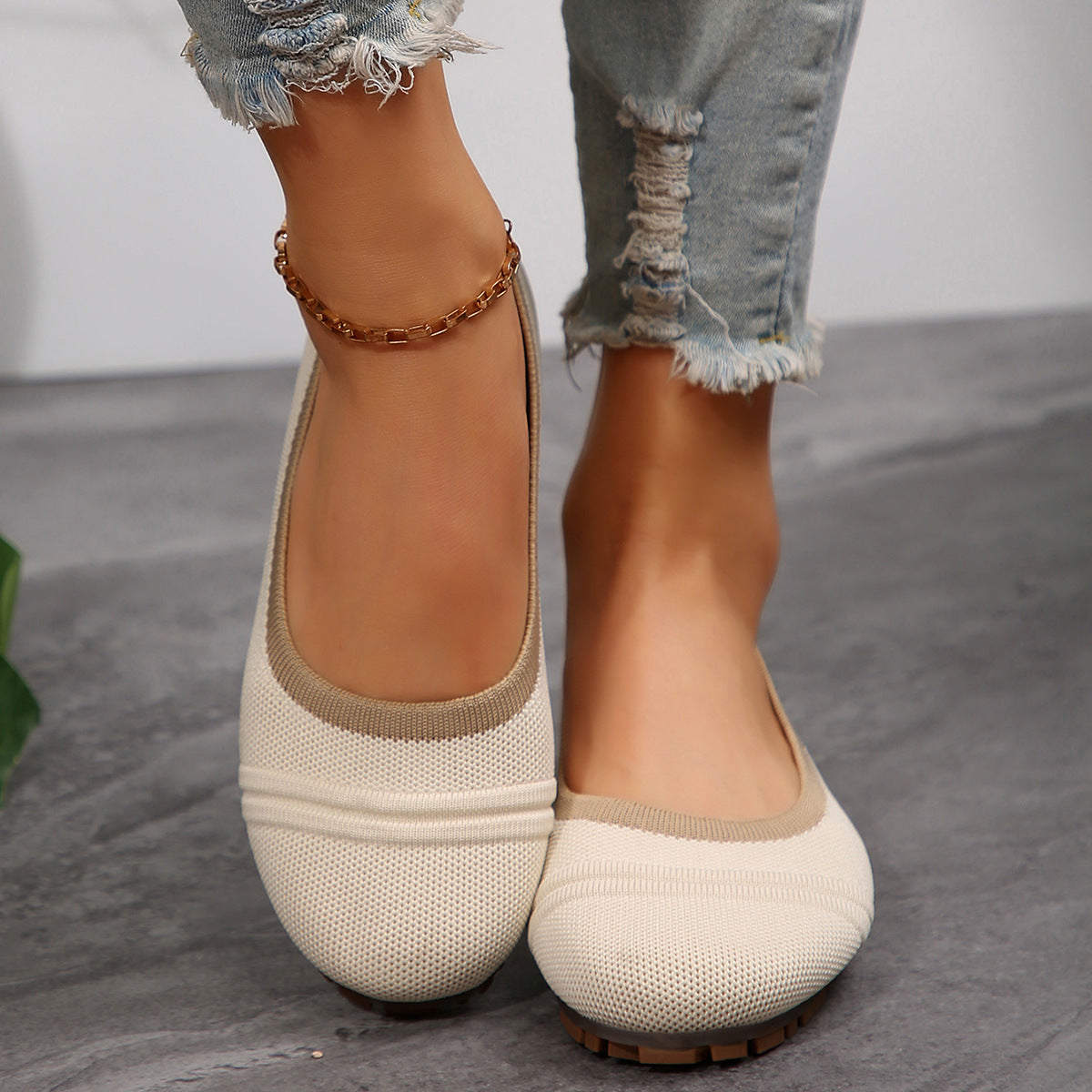 Damen Komfortable Ballerinas aus atmungsaktivem Textilmaterial R&B