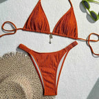 Damen Triangel-Bikini mit gewellter Textur R&B