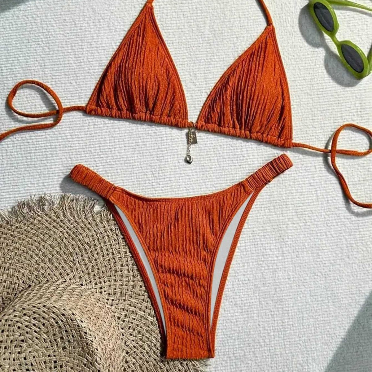 Damen Triangel-Bikini mit gewellter Textur R&B