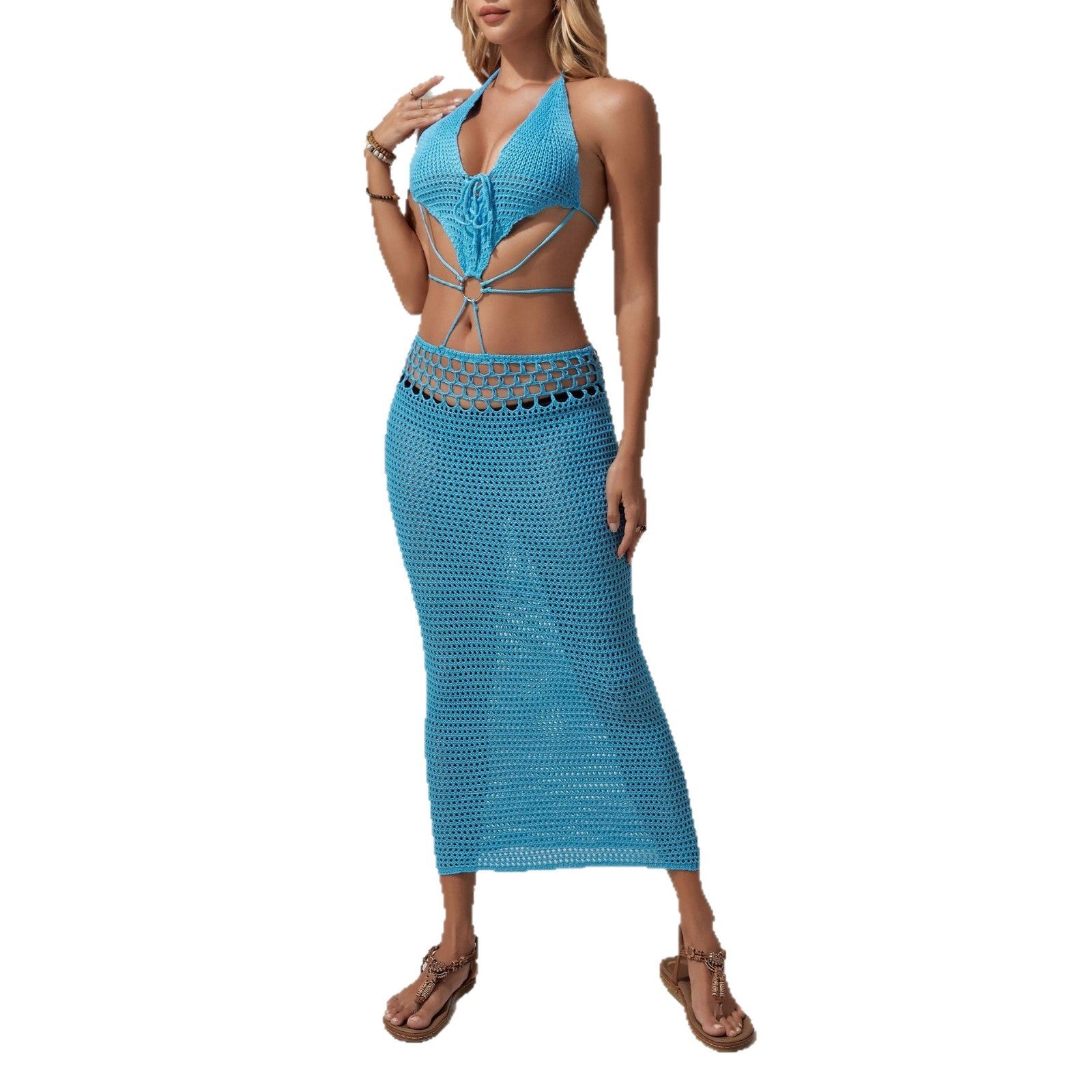 Damen luftiges Häkelkleid R&B