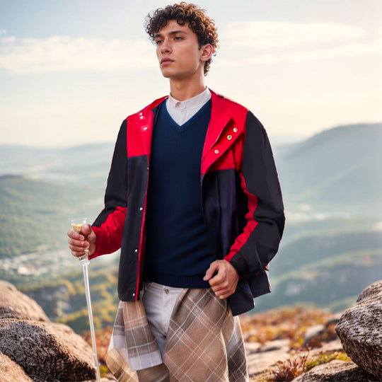 Herren sportliche Freizeitjacke mit modernem Stehkragen und praktischen Taschen R&B