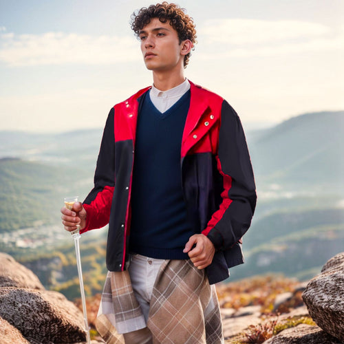 Herren sportliche Freizeitjacke mit modernem Stehkragen und praktischen Taschen R&B