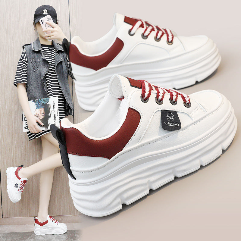 Damen sportliche Plateau Sneakers mit innovativer Dämpfung und atmungsaktiver Mesh-Oberfläche R&B