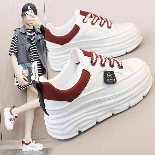 Damen sportliche Plateau Sneakers mit innovativer Dämpfung und atmungsaktiver Mesh-Oberfläche R&B