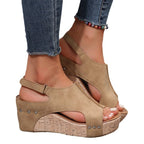 Damen Wedge-Sandalen mit anatomischem Fußbett und modischem Überkreuzriemen R&B