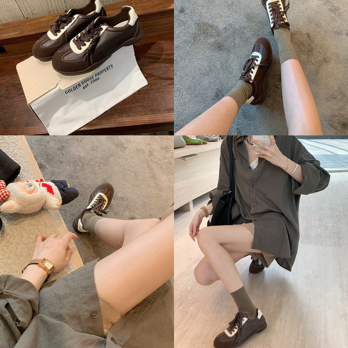Damen modische Sneakers mit sportlichem Design und atmungsaktiver Obermaterialkombination R&B