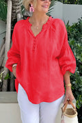 Damen luftige Bluse mit Smock-Ärmeln R&B