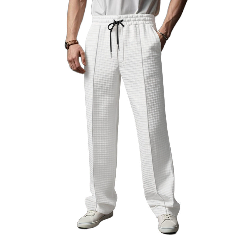 Herren Freizeit- und Sporthose mit dezentem Rautenmuster und elastischem Bund R&B