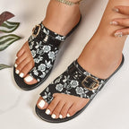 Damen Riemchen-Sandalen mit floralem Design und komfortablem Fußbett R&B