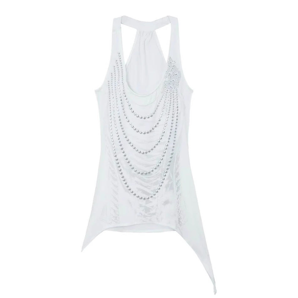 Damen Glitzerndes Tanktop mit asymmetrischem Schnitt R&B