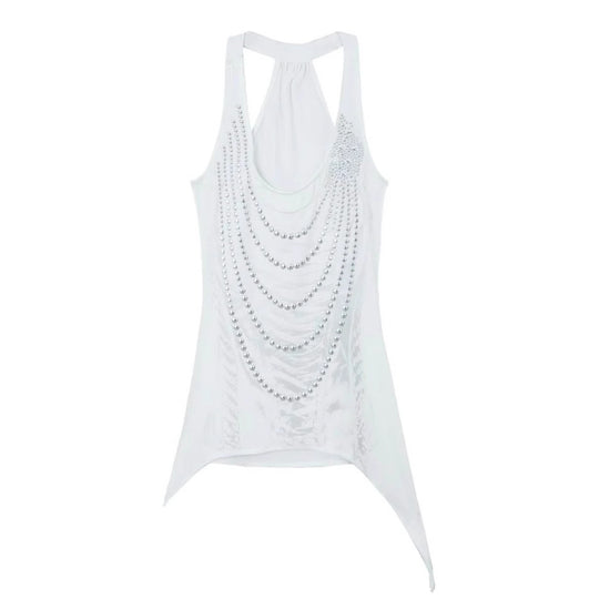 Damen Glitzerndes Tanktop mit asymmetrischem Schnitt R&B