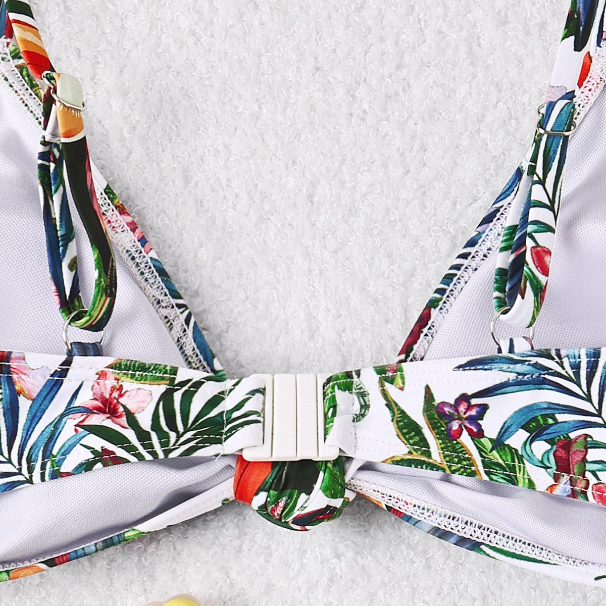 Damen Hochgeschnittener Bikini mit tropischem Print