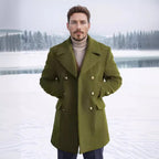 Herren modischer Doppeltbreasted Mantel mit praktischen Taschen R&B