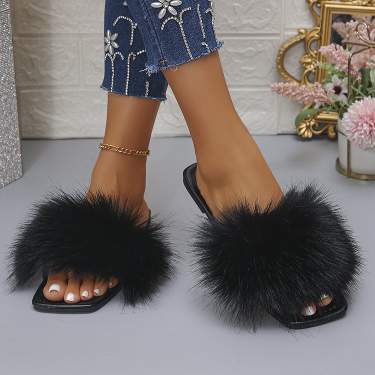Damen Flausche Pantoletten R&B