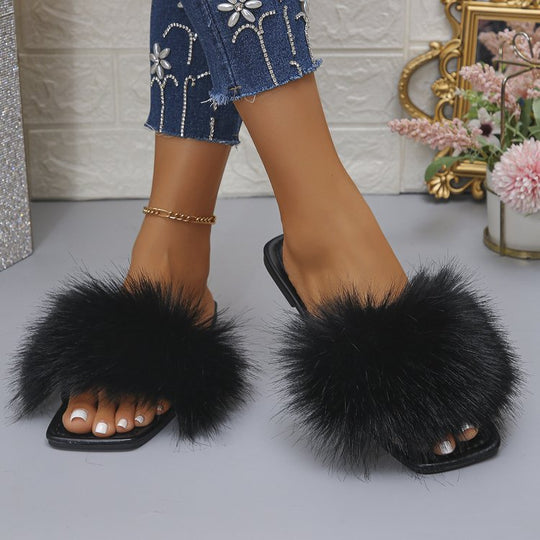 Damen Flausche Pantoletten R&B