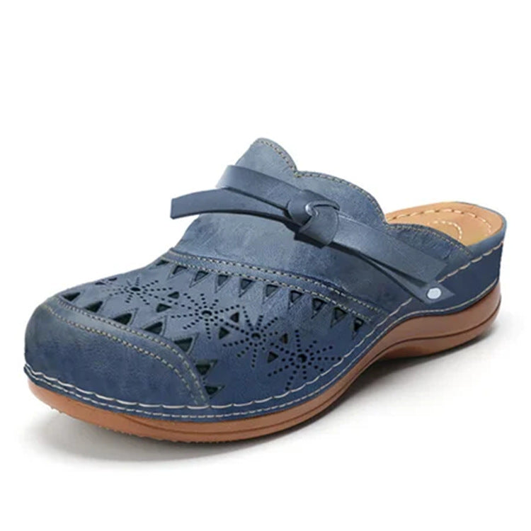 Damen Komfort Clogs mit modischem Lochmuster und dekorativem Riemen R&B