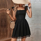Damen Sommerkleid mit Rüschendetails und Taillierung R&B